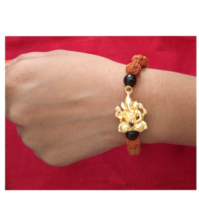 Rudraksha Bracelet Ganesha Pendant 